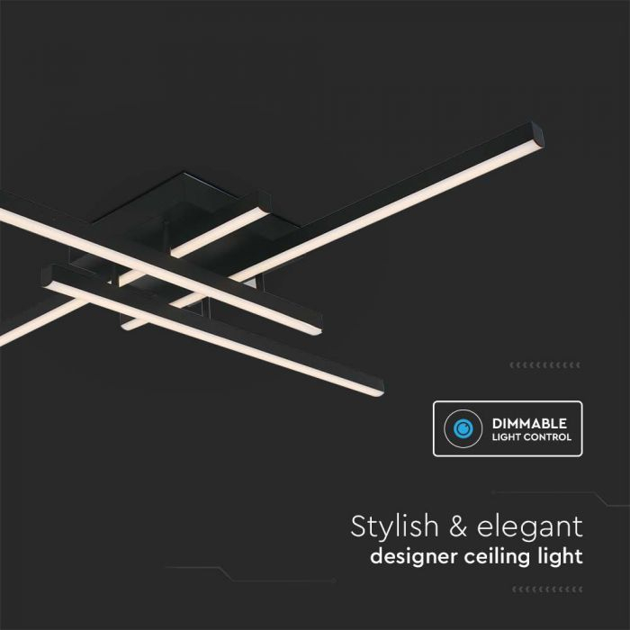 38W LED Designer Lumină de Plafon Neagră 850*850*105mm 3000K [4]