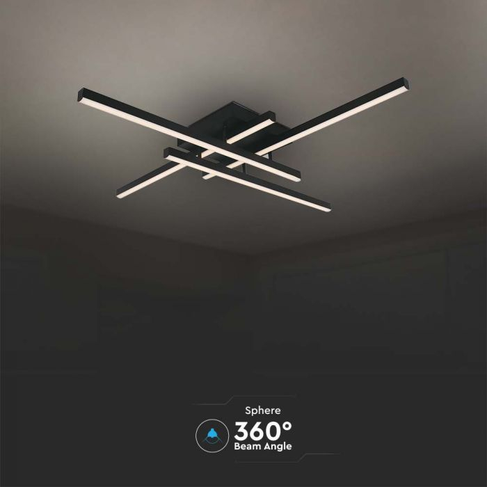 38W LED Designer Lumină de Plafon Neagră 850*850*105mm 3000K [5]