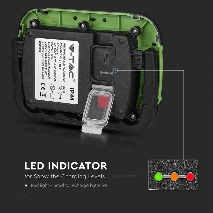 Proiector LED V-TAC, 10W, Cip SAMSUNG, Reîncărcabil, IP44 [5]