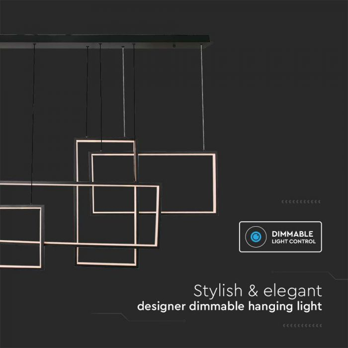 45W LED Lampă Suspendată de Design 120*50*60CM Corp Negru 3000K [4]