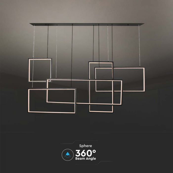 45W LED Lampă Suspendată de Design 120*50*60CM Corp Negru 3000K [5]