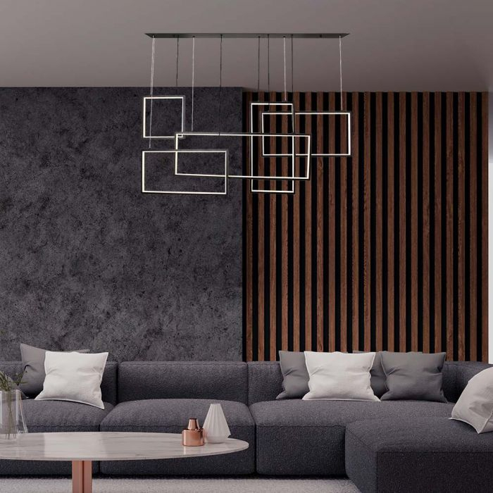 45W LED Lampă Suspendată de Design 120*50*60CM Corp Negru 3000K [2]