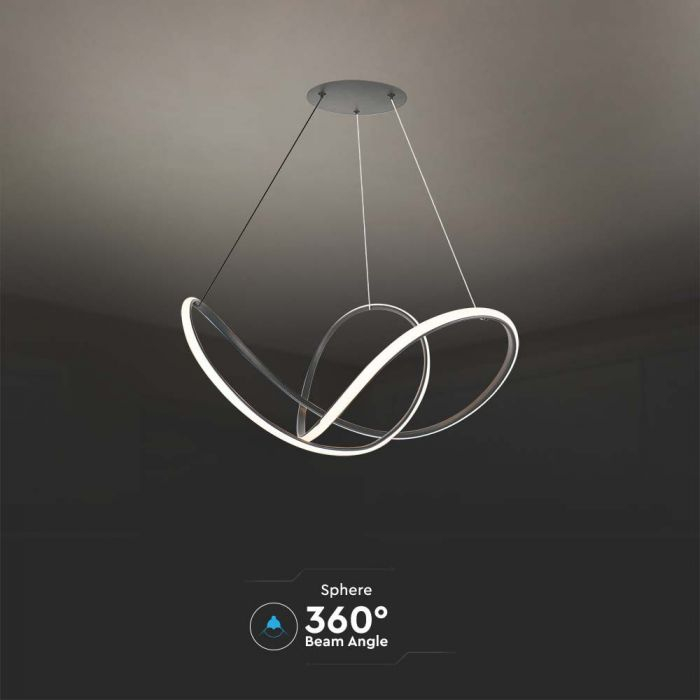 49W LED Lampă Suspendată Decorativă 70*20CM Corp Negru 3000K [5]