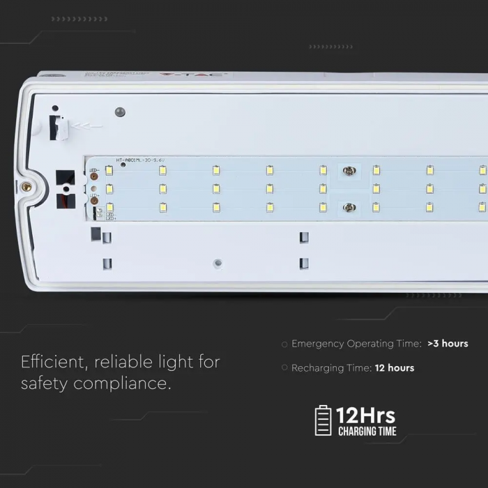 Lampa Exit LED V-TAC, 4W, Cip Samsung, IP65, 6000K, Montaj Aplicat, Autonomie >3 ore [9]