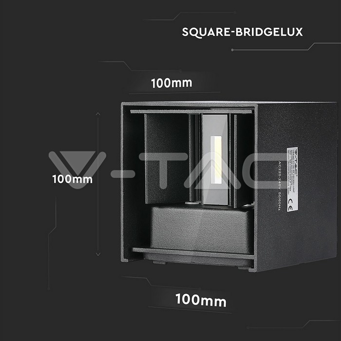 5W LED Lampă de Perete Cip Bridgelux Corp Alb Pătrat IP65 4000K [4]