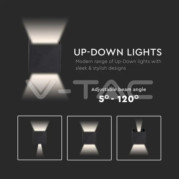 5W LED Lampă de Perete Cip Bridgelux Corp Alb Pătrat IP65 4000K [2]