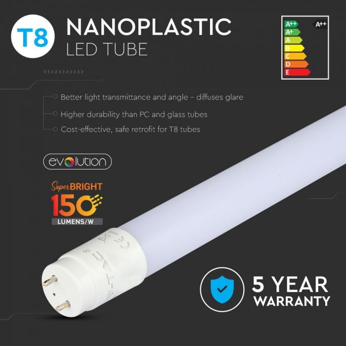 Tub LED T8 V-TAC, Super Bright, 160lm/W, 120cm/150cm, 5 ani garantie [7]