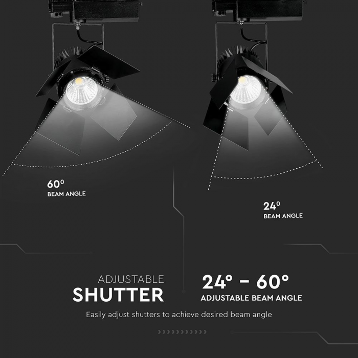Proiector de sina LED V-TAC, 33W, 2800lm, Cip Samsung, 5 ani garantie, CRI>90, Negru [7]