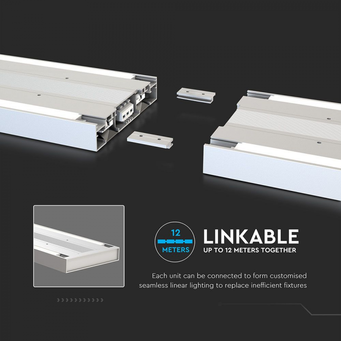 Lampa LED Liniara V-TAC, 60W, Conectabila, Cip Samsung, Lumina Neutra, Dimabila [11]