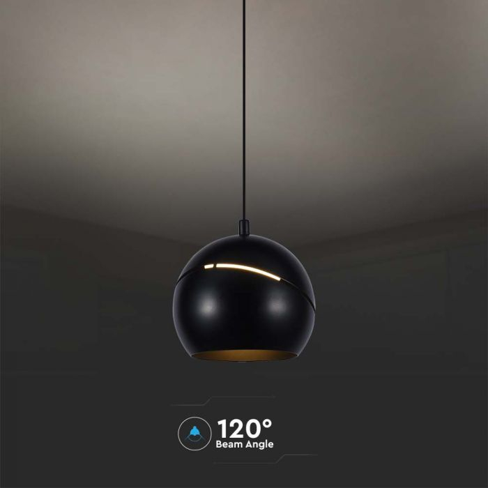8.5W LED Lampă Suspendată Φ180 Cablu Ajustabil Touch On/Of Corp Negru 3000K [4]