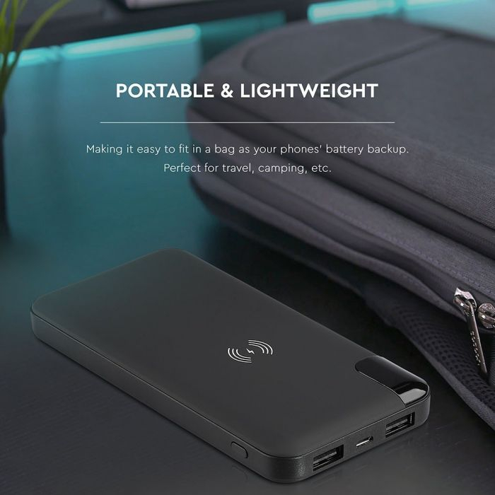 8000mAh Bateria Externă Încărcare Wireless & Display Negru Stativ Lampă Negru [4]