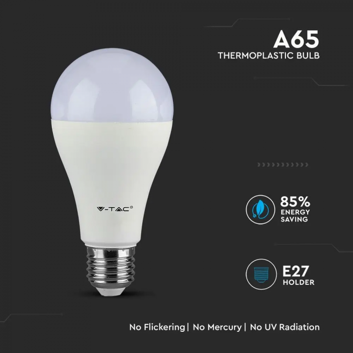Bec LED V-TAC, 12W, 1521lm, E27, A60, Cip Samsung, 5 ani garantie, Lumina Neutra [5]