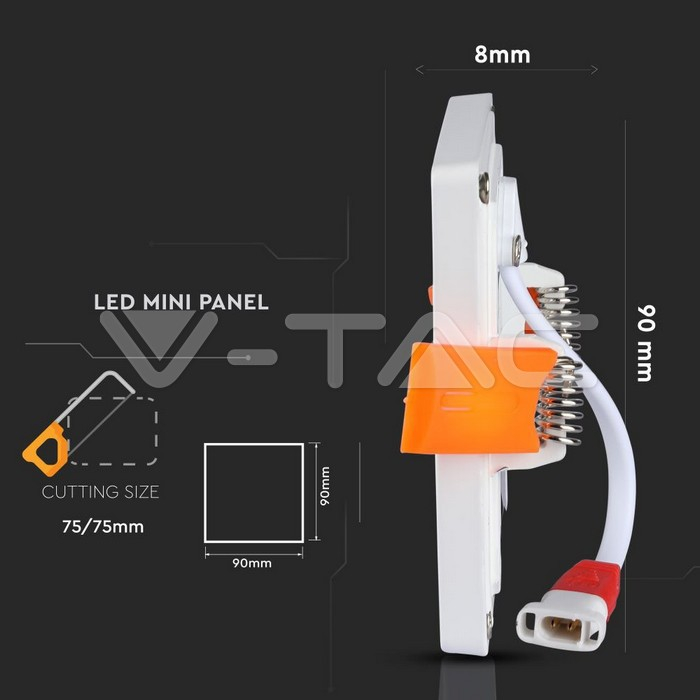 8W Panou LED Trimless Pătrat, Alb rece [3]