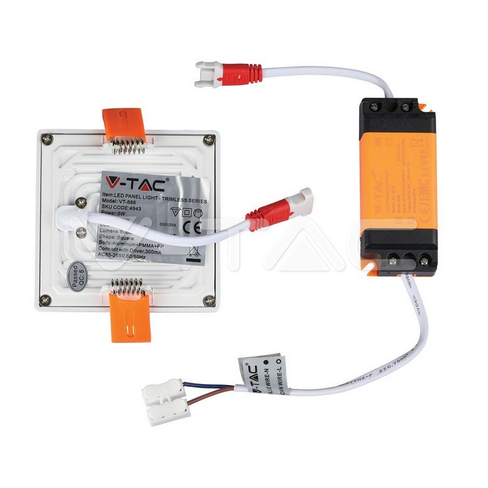 8W Panou LED Trimless Pătrat, Alb rece [2]