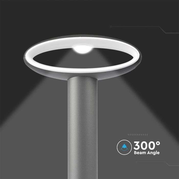 9W LED Bollard Lamp Gri Închis Aluminiu 30cm 3000K IP54 [4]