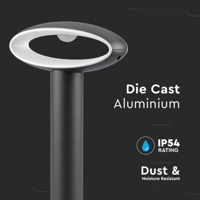 9W LED Bollard Lamp Gri Închis Aluminiu 30cm 3000K IP54 [3]