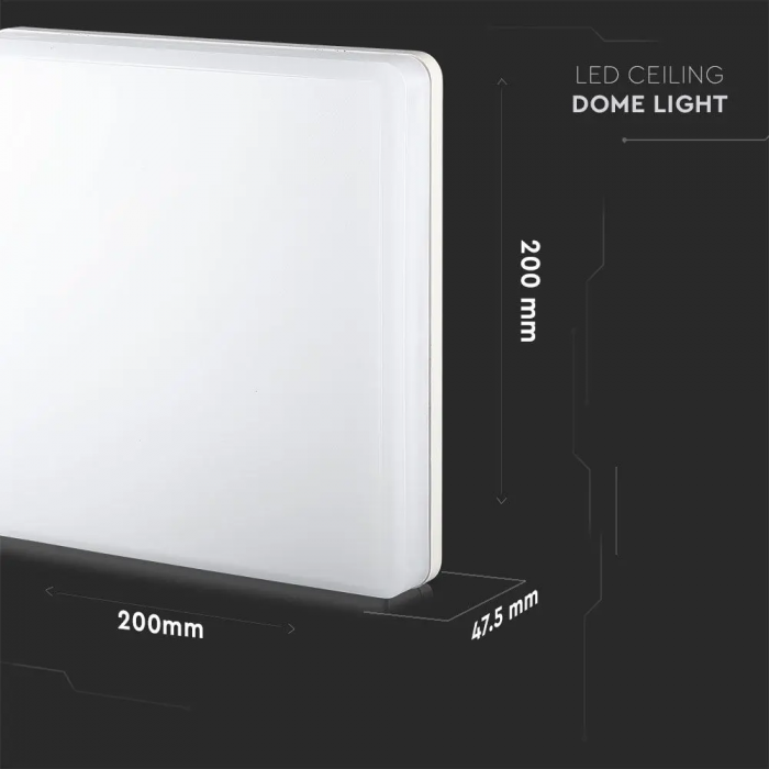 Aplica LED V-TAC, IP44, Cip Samsung, 3 ani Garantie, Patrata [10]