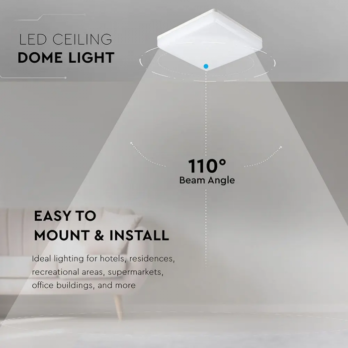 Aplica LED V-TAC, IP44, Cip Samsung, 3 ani Garantie, Patrata [8]