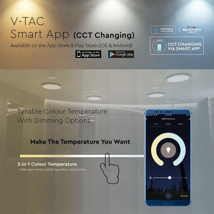 Aplica Smart 60W V-TAC, 3in1, Aspect instelat [10]