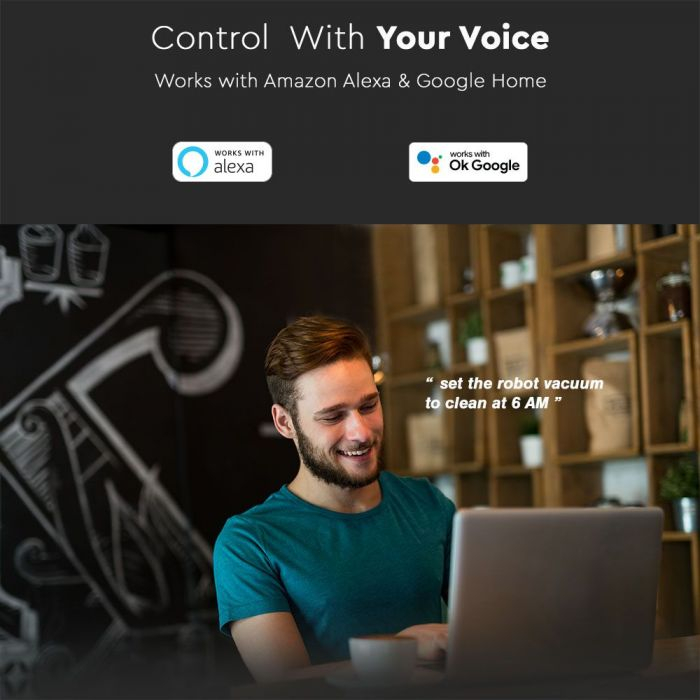 Aspirator Robot V-TAC, Compatibil cu Amazon Alexa Google Home [7]