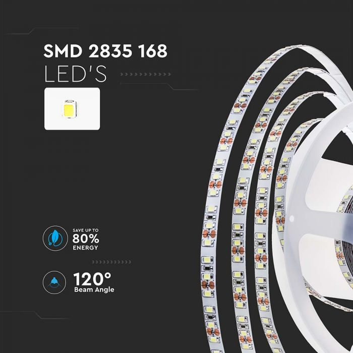 Banda LED V-TAC, 24V, 12W/M, IP20, 4000K, 5M [5]