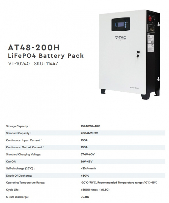 Baterie V-TAC 10kWh AT48-200H LiFePO4 [2]