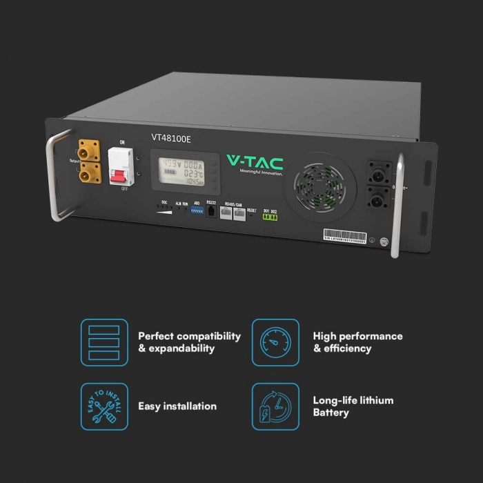 Acumulator V-TAC Lithium 5.12kWh, BMS Incorporat, Pentru Invertor Solar - REPowerEU [3]
