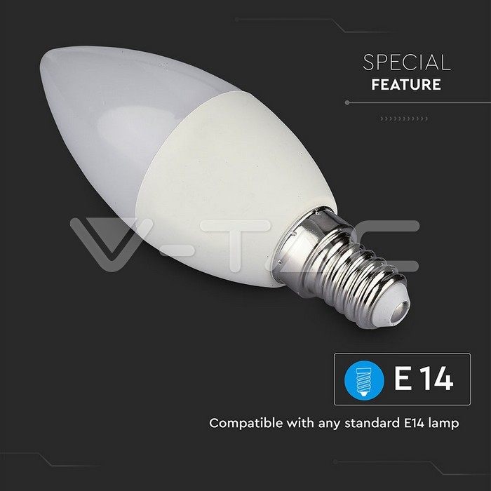 Bec LED 4.5W E14 Lumânare SMART RGB, alb cald [2]