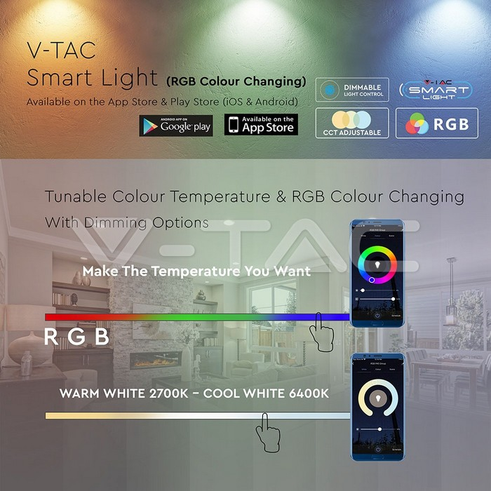 Bec LED 4.5W E14 P45 SMART RGB, Alb , Alb Cald [3]