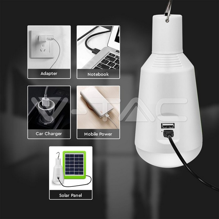 Bec LED 7W Funție de Emergență & Panou Solar 3 in 1 [4]