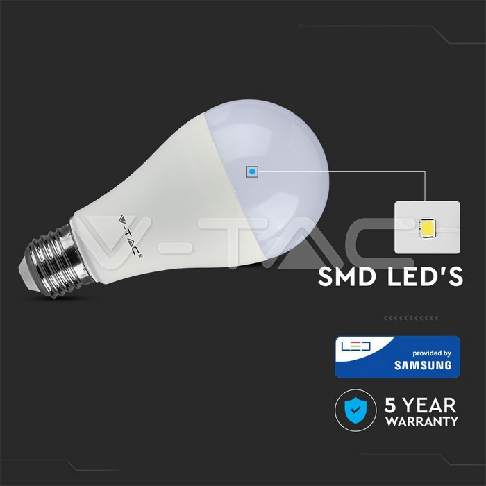 Bec LED Cip SAMSUNG 15W E27 A65 Plastic Alb cald [2]