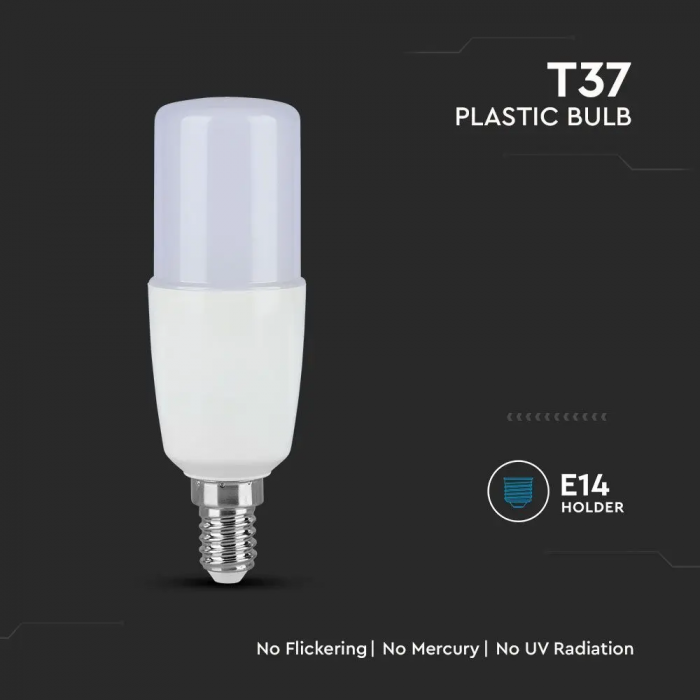 Bec LED V-TAC, 7.5W, 660lm, E14, T37, Cip Samsung, 5 ani garantie, Lumina Rece [6]