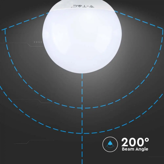 Bec LED V-TAC, 22W, 2600lm, E27, G120, Cip Samsung, 5 ani garantie, Lumina Calda [2]