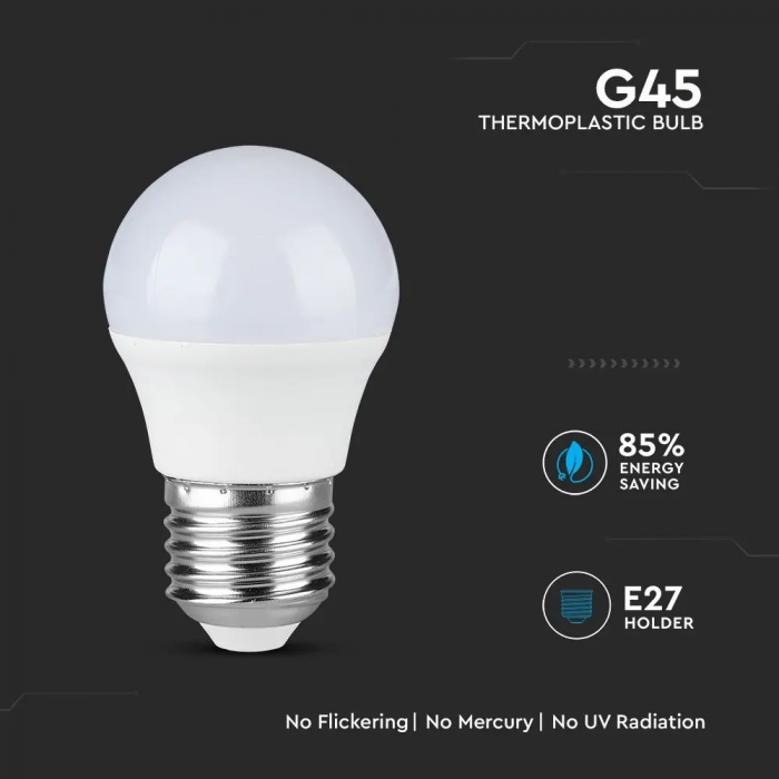 Bec LED V-TAC, 4.5W, G45, 470lm, E27, Cip Samsung [5]