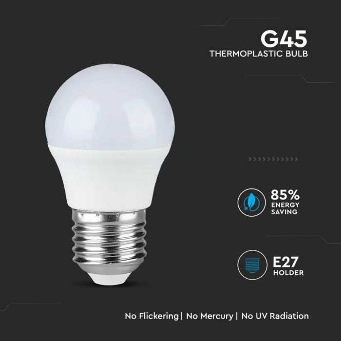 Bec LED V-TAC, 5.5W, G45, 470lm, E27, Cip Samsung [4]