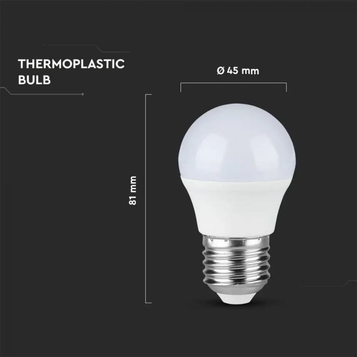 Bec LED V-TAC, 4.5W, G45, 470lm, E27, Cip Samsung [4]