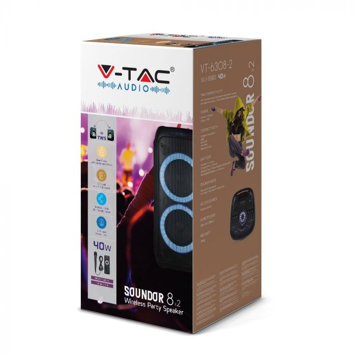 Boxa 40W V-TAC, cu microfon, RF control [2]