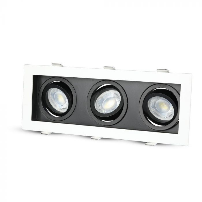 Carcasa Spot 3x GU10, Negru+Alb [2]