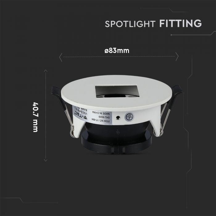 Carcasa Spot GU10, Alb + Negru, Rotund, IP20, Montaj Incastrat [9]