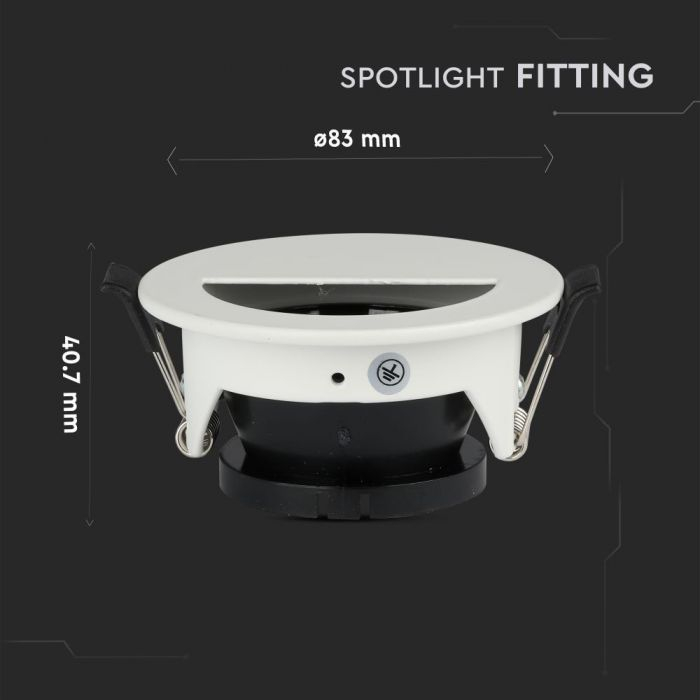 Carcasa Spot GU10, Alb + Negru, Rotund, IP20, Montaj Incastrat [7]