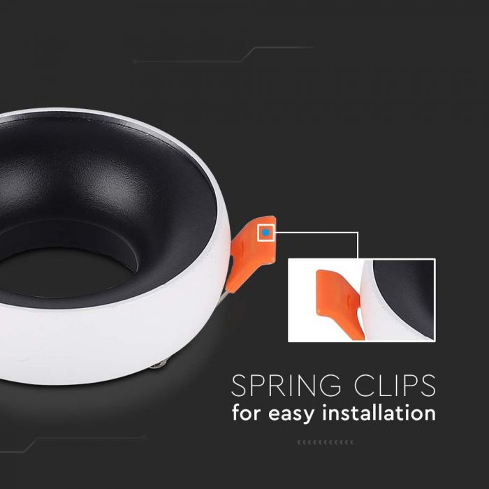 Carcasa Spot GU10, Alb + Negru, Rotund, IP20, Montaj Incastrat [4]
