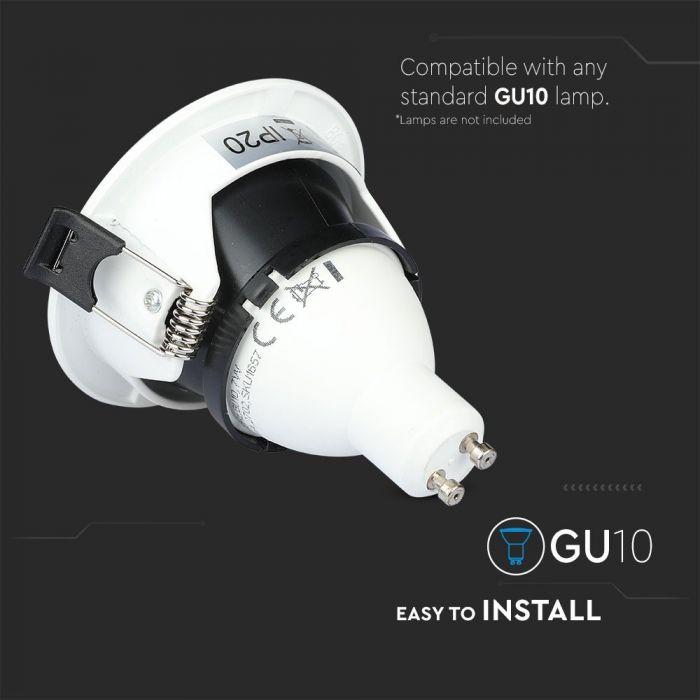 Carcasa Spot GU10, Alb + Negru, Rotund, IP20, Montaj Incastrat [8]