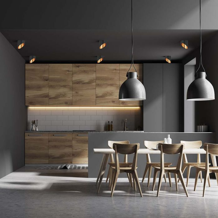 Carcasa Spot GU10, Negru + Auriu, IP20, Rotund, Montaj Incastrat [5]
