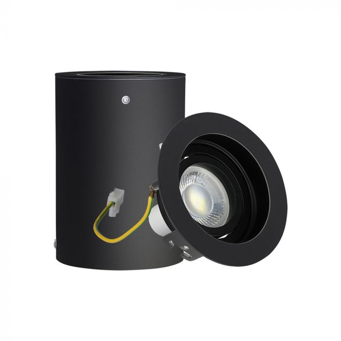 Carcasa Spot GU10, Negru, IP20, Montaj Aparent, Rotund [2]
