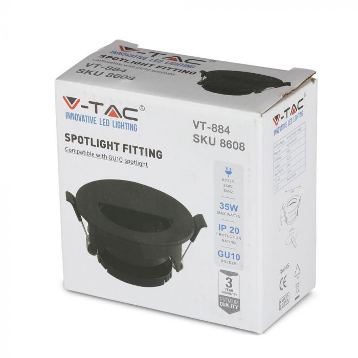 Carcasa Spot GU10, Negru, IP20, Montaj Incastrat [9]