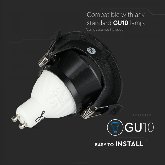 Carcasa Spot GU10, Negru, IP20, Rotund [7]