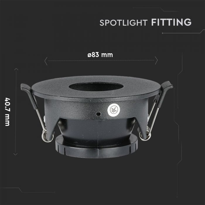 Carcasa Spot GU10, Negru, IP20, Rotund [8]
