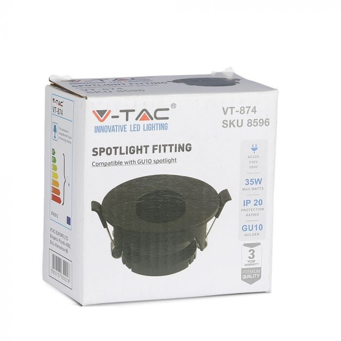 Carcasa Spot GU10, Negru, Rotund, IP20, Rotund [10]