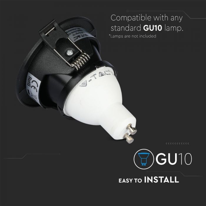 Carcasa Spot GU10, Negru, Rotund, IP20, Rotund [7]