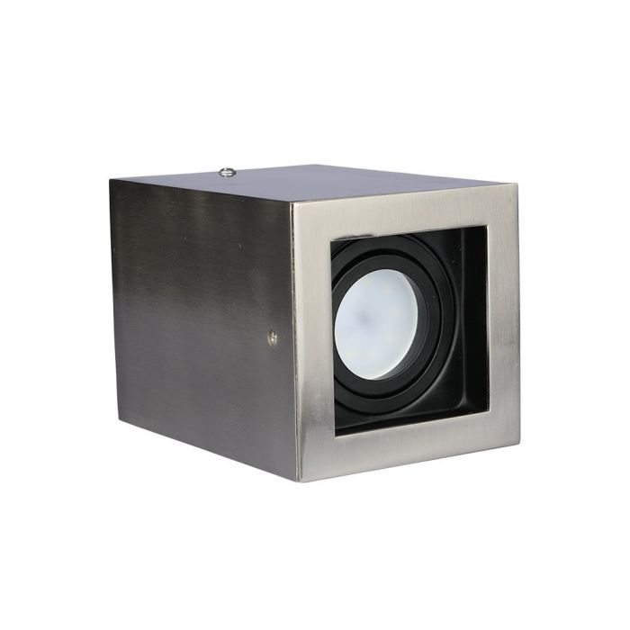 Carcasa Spot GU10, Satin Nickle + Negru, Patrat, IP20, Montaj Aplicat [2]